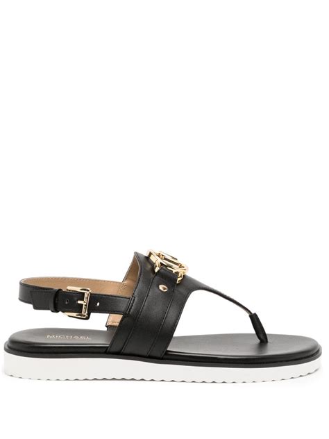 michael michael kors valencia leather thong sandals|Michael Kors genuine leather sandals.